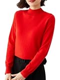[ビーエヌワン セレクト] ニット 【 カシミヤタッチ/洗濯機OK/アイロン不要 】 レディース セーター 秋 冬 春 きれいめ 長袖 ハイネック トップス 婦人服 赤 レッド BN299 RED L