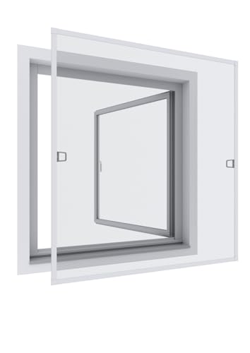 Rhino Screen Spannrahmen Insektenschutz für Fenster, 130 x 150 cm, Weiß, Aluminium, individuell kürzbar, bohrfreie Montage, 03767