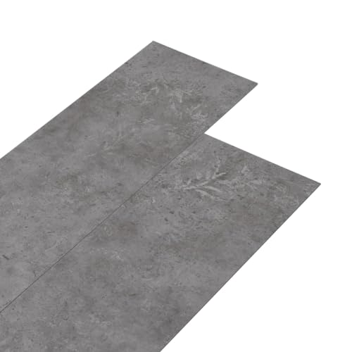 vidaXL Lamas para Suelo Baldosa Azulejo Salón Cocina Antiestático Ignífugo Impermeable Antideslizante PVC Autoadhesivas 5,21 m² 2 mm Gris Hormigón