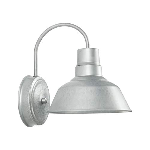 Galvanized Gooseneck Led Wall Sconce Barn Light Fixture - Industrial Antique Farmhouse Style - Vintage Patio Porch Wall Mount Light - Indoor/Outdoor - Ul Listed - 9W 800Lm Cool White (2Pck) #TOP5