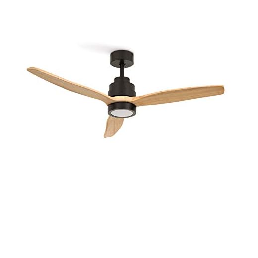 IKOHS Create WINDSTYLANCE DC Black - Ventilador de Techo 40W DC Reverse con Luz (con luz - Madera Natural)