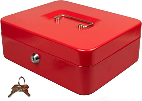 Hyfive® Una especie de caja chica de acero con 2 teclas/Cambiar la bandeja extraíble para un perfecto almacenamiento seguro en rojo 10'