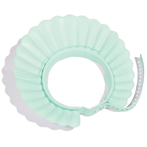 Baby Shower Cap Bath Visor Protection Silicone Adjustable Safe Shower Bathing Cap for Infants Toddler Baby Kids Children (6 Months-12 Years old/15.8-22.8In, Haze Blue)