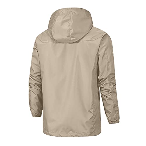 RTRDE Mens Lightweight Rain Jacket Waterproof Jacket with Hood Outdoor Raincoat Softshell Jacket for Hiking, XL-5XL2