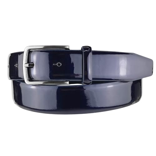 Mix Your Beauty - Cinturón elegante de charol para hombre, 35 mm, alta calidad, varios colores y tamaños disponibles, turquesa, 120 - 135 cm