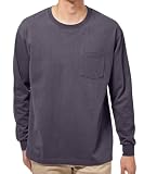 [ニッセン] Tシャツ・カットソー メンズ 綿１００％ヘビーウェイトオーバーサイズ長袖Tシャツ（胸ポケット付）【大きいサイズ有】 チャコール 4L