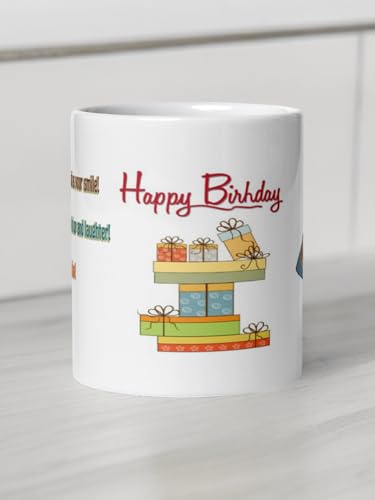 Image of Better Gift Flowers Happy Birthday with Message Mug, Round Shaped Multicolor Themed Coffee Mugs, Mug for Gifting, Gifting Items for Family, Friends & Closed Ones