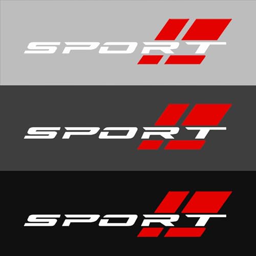 Image of Zhizhong Car Sport Decal,16 Inch Vinyl Sticker Fit for All Cars Side (White Red)