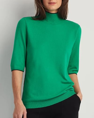 Image of Company Ellen Tracy Women's Women's Mock Neck Sweater, Carlee Elbow Sleeve Turtleneck Pullover Shirt Top