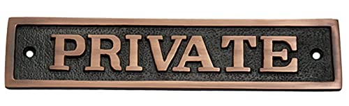 Adonai HardwareRectangular Private Brass Door Sign - Dual Tone Antique Copper