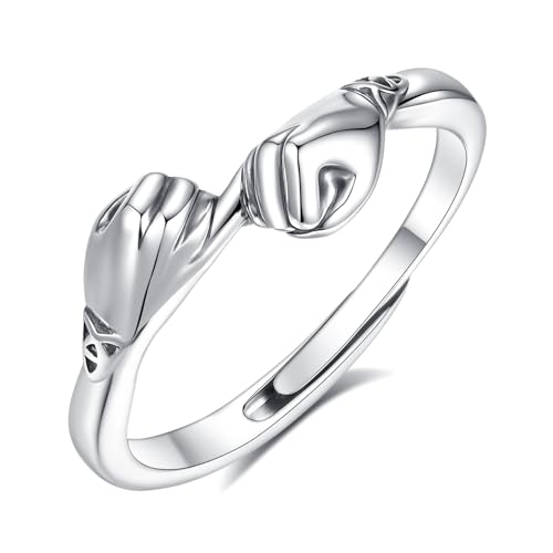 Bague turquoise et pierre de lune argent 925, cadeau d'amour étreinte
