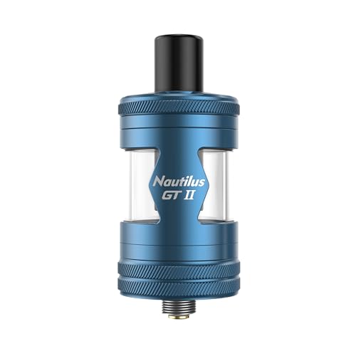 Aspire Nautilus GT 2 Atomizzatore da Guancia e Polmone per Sigaretta Elettronica 25mm - Tank 4,5ml, Refill dall'Alto, Tiro Regolabile, Drip Tip 510, Coil 0.3Ω e 1.8Ω (Blue)