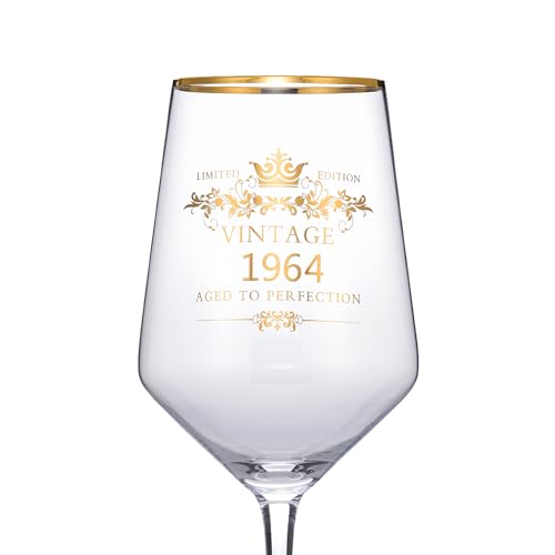 Vintage 1964 61 TH Birthday Goblet Gifts, 16OZ Goblet Wine Glass, 61 Year Old Birthday Decorations for Women Men, Funny 61 Bday Gifts Idea for Friends, Sister,Dad, Mom - Turning 61 Present by MOMRNTAIL - Used condition - CA$10.68