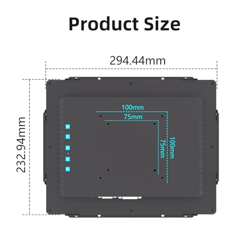 Image of 12.1 Inch Industrial Touch Screen Monitors 10 Points Embedded Open Frame Touch Screen Monitor 1024x768 @ 60Hz TFT LCD Suitable for kiosks, ATMs, Vending Machines