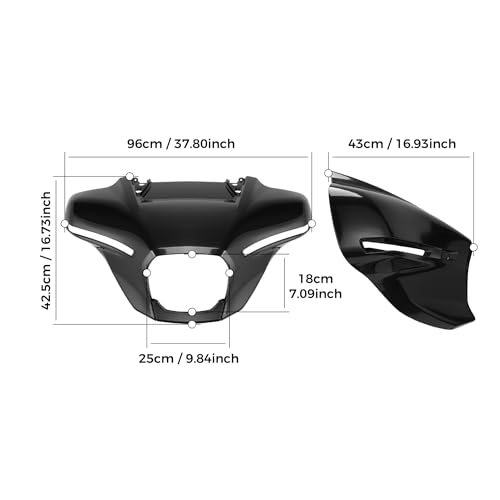 Carénage extérieur avant avec support d'instruments ABS pour moto Harley Touring - 2