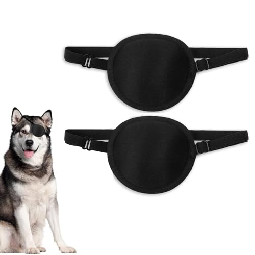 Image of Dog Eye Patch, Adjustable Soft Dog Eye Patch, Eye Covering for Dogs After Surgery Wounds, Pack of 2