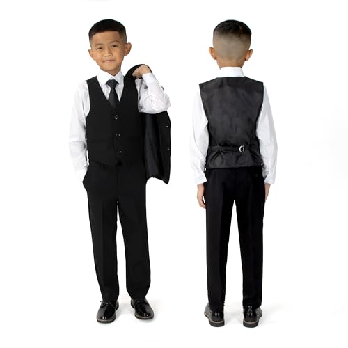 Spring Notion Boys' Modern Fit Suit Set – Weddings, Baptism, and Christening, Black 16 by Spring Notion - Image 3