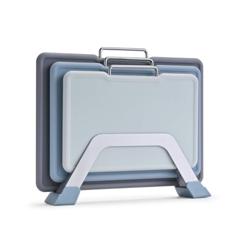 Bambus-Schneidebrett Set – 6 Bretter + Display-Ständer, 21 X 14 Cm, Vielseitig Einsetzbar