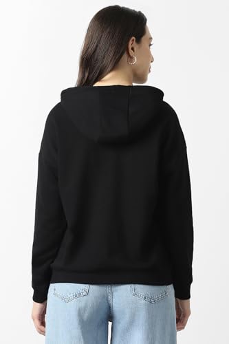Image of Van Heusen Women's Hooded Solid Sweatshirt| Full Sleeve Ribbed Hem Casual winterwear