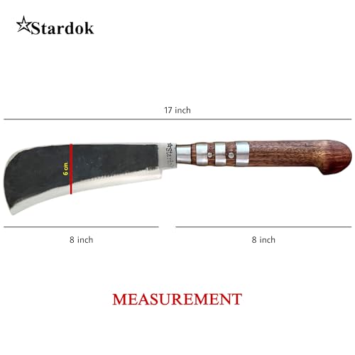 Image of Handmade Coconut Cutter High Tempered Iron Steel Traditional Billhook Knife Heavy Duty for Kitchen,Cutting Vegetables & Fruits,with Wooden Handle 9 Inch Blade Kerala vettukathi