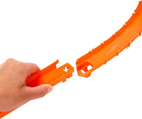 Image of Bundle of Hot Wheels Stunt Track Mid-Air Crash, Motorized Booster + Hot Wheels Track Creator Deluxe Pack, 25 Feet of Different Length Speed Snap Track & Connectors (Amazon Exclusive)