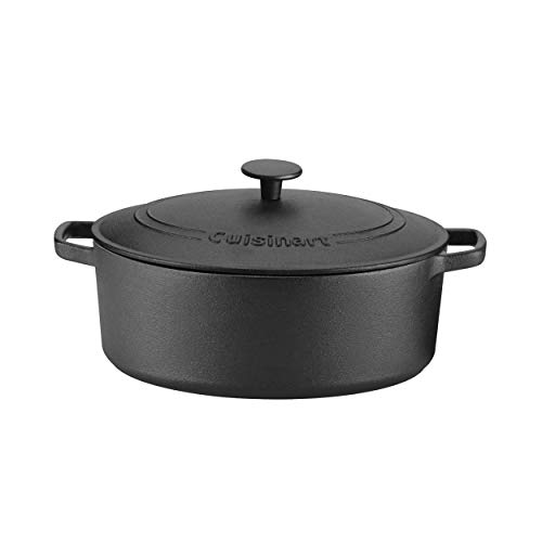 Image of Cuisinart CIPS755-30 Pre-Seasoned Cast Iron Dutch Oven with Cover, 5.5 Quart, Black