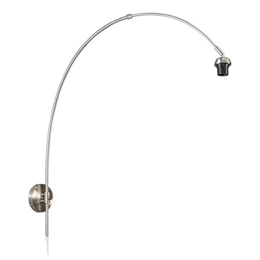 Qazqa - Inomhus Modern vägglampa stål utan skugga - Arc - Modernt - Lämplig för LED E27 | 1 ljus - Metall Vägglampor - Lämplig för Vardagsrum | Matsal |