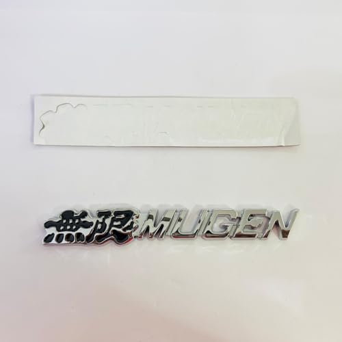 Image of Emblems for Car & Bike Metal Lo.go and Grill Me.tal Lo.go, Auto Accessories for Car Emblem 3D Badge Auto Racing Sport Sticker Grand Tourer Decal. (Black Chrome Mugen Metal Logo.)