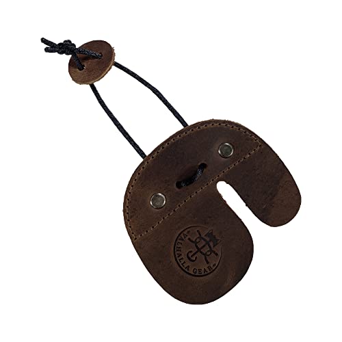 Valhalla Gear, Left Handed Archery Finger Tab Handmade From Full Grain Leather - Recurve Bows, Finger Protector, Archer Essentials - Bourbon Brown #TOP10