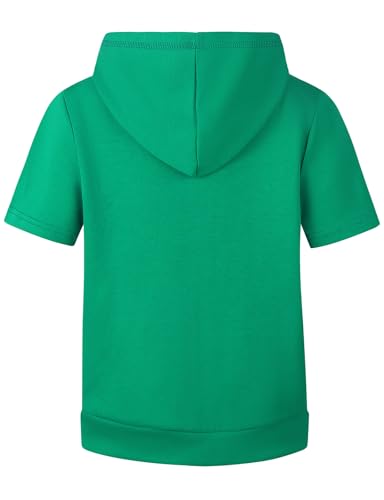 Image of Spring&Gege Boys Lightweight Full Zip Hoodies Short Sleeve Hooded Sweatshirt (5-14 Years)