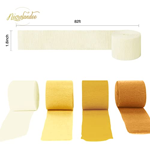 Nicrolandee 8 Rolls Yellow Gradient Crepe Paper Streamers Hanging Party Streamers For Wedding, Sunflower Birthday, Baby Bridal Shower, Lemon Theme Party, Nursery, Easter Decorations #TOP2