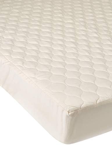 Whisper Organics, 100% Organic Mattress Protector - Quilted Fitted Mattress Pad Cover, GOTS Certified Breathable Mattress Protector - Ivory Color, 17" Deep Pocket (Crib Size Bed)