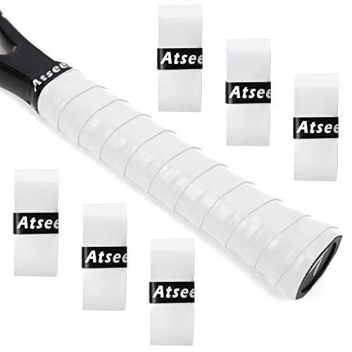 Atseen Tennis Racket Grip Tape, 6 or 12 or 30 Pack, Racket Overgrip Tape That Stays Dry & Absorbs Sweat with Velvety Comfort. for Tennis Rackets,Fishing Rods.Various Colors to Choose.