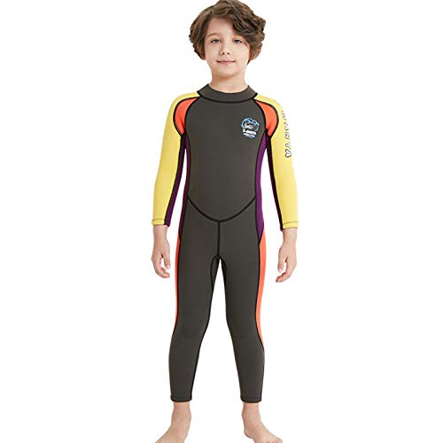Zeraty Kids Wetsuit,Full Long Sleeve Wet Suits 2.5mm Neoprene Kids Full Wetsuit Neoprene Suit Girls Boys Surfing Kayaking Scuba Diving Suit for Diving,Swimming