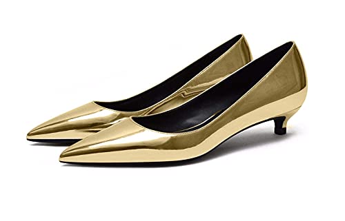 SAMMITOP Women's Pointed Toe Kitten Heel Professional Work Pumps Shoes3