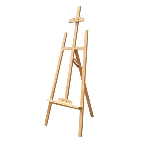Caballete De Madera Natural Para Pintar Regulable Y Plegable Ajustable En Altura Y Ángulo Para Lienzos, Cuadros Y Fotografías Portátil, Estable Y Resistente Para Niños, Y Adultos 170cm