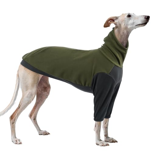 Italienisches Windspiel Pullover, Whippet Sweater Fleece Italienisches Windspiel Kleidung Winter Hauspulli Bequem Whippet Jumper Galgo(Armeegrün, XS)