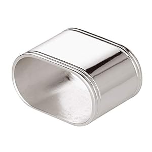 EDZARD set van 4 servetringen Faden, ovaal, verzilverd, lengte 5 cm