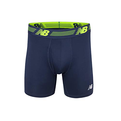 New Balance Men's 6" Boxer Brief Fly Front With Pouch, 3-Pack Of 6 Inch Tagless Underwear #TOP3