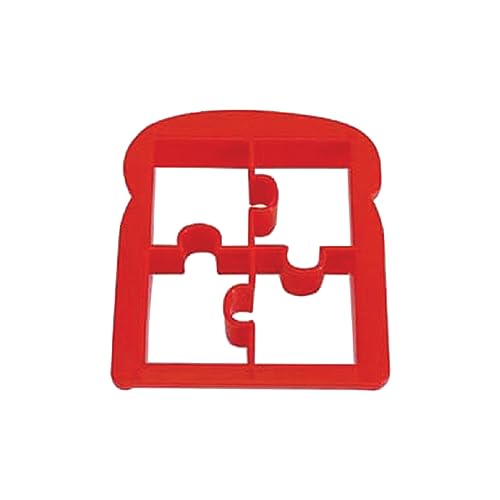R&M International, Red Puzzle Piece Shape Toast Cutter, One Size