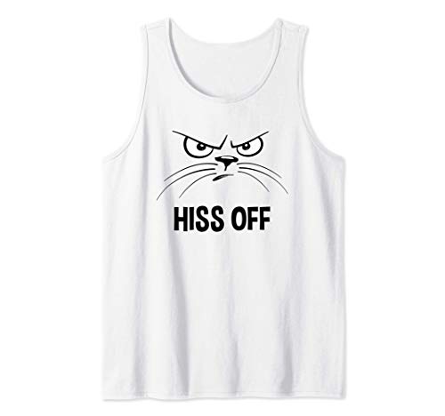 Hiss Off Piss Off Funny Angry Cat Tank Top