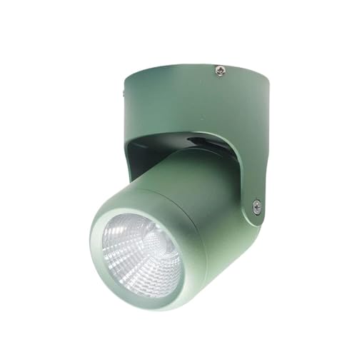 HSTBLEOO Faretto da soffitto a LED da superficie, faretti in alluminio abbagliante, lampada d'accento, plafoniere regolabili faretti per interni (colore: verde-4000 K)