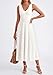PRETTYGARDEN Summer Dresses for Women 2026 Spring Casual Sleeveless V Neck Pleated Midi Work Cocktail Wedding Guest Dress(White,Large)