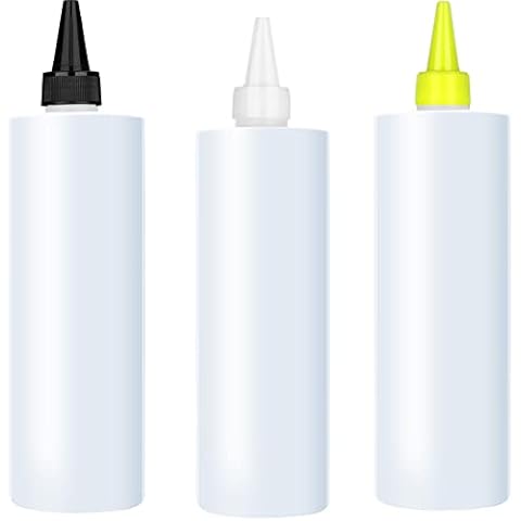 Squeeze Bottles Plastic Squeezy Condiment Bottle 500ml Writer Bottle Pigment Squeezing Bottle Reusable Squeeze Containers with Screw on Cap for Cooking Painting 3Pcs Cover