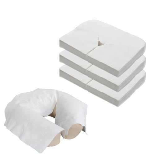 Image of EARTHLITE Flat Disposable Face Cradle and Headrest Covers, 300-Pack, Medical-Grade, Ultra Soft, Luxurious, Non-Sticking for Massage Tables & Chairs, White