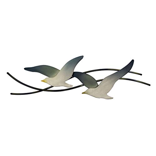 TI Design Seagulls Pair Contemporary Coastal Beach Birds Stainless Steel Metal Wall Decor