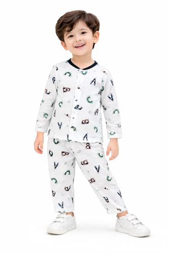 Image of 3BROS BodySuit /Dress for Boys /Girls Full Pajama & Casual Full Sleeves Night Suit Top Combo Kids Set