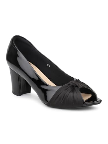 Inc.5 Women Black Block Heels Peep Toe Pumps (B0CNT3Q17G) Amazon Price History, Amazon Price Tracker