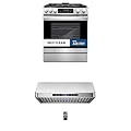 Cosmo 2-Piece Kitchen Package, 30" Slide-in Gas Range and 30" Under Cabinet Range Hood