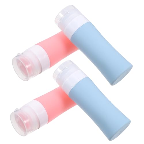 NOLITOY 4 Piezas botella de viaje contenedores de viaje estancos para líquidos dispensador recargable condimento contenedor de artículos de tocador botella de subpaquete Cabeza: Plástico